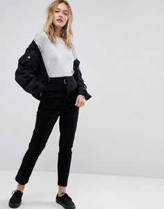 Брюки скинни с завышенной талией ASOS - Черный