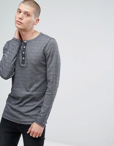 Лонгслив хенли Jack &amp; Jones Vintage - Черный