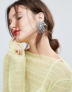 Каскадные серьги со стразами ASOS - Серебряный