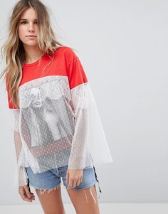 Топ с расклешенными рукавами Boohoo - Красный