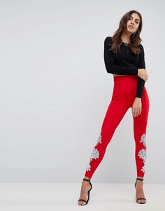 Леггинсы с цветочным принтом и тиграми ASOS - Красный