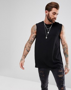 Черная майка-oversize из крепа ASOS - Черный