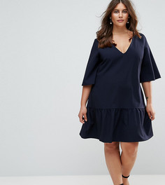 Платье мини с заниженной талией Closet London Plus - Темно-синий