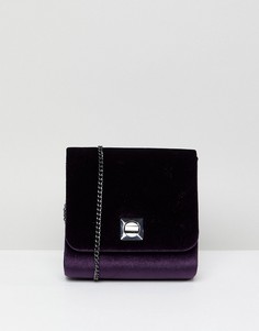 Бархатная сумка на плечо с цепочкой New Look - Фиолетовый