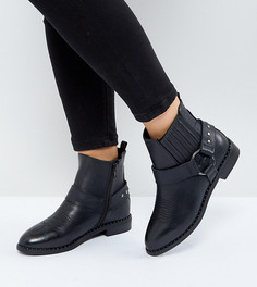Ботинки для широкой стопы в стиле вестерн с заклепками New Look - Черный