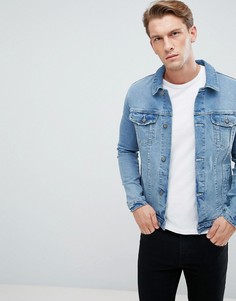 Синяя приталенная джинсовая куртка ASOS - Синий