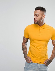 Желтое обтягивающее поло ASOS - Желтый