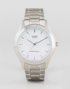 Серебристые часы с браслетом из нержавеющей стали Casio MTP1128A-7A - Серебряный