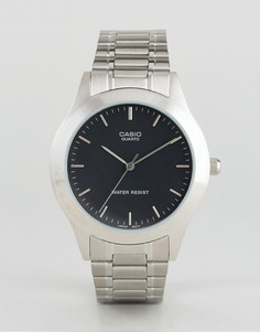 Серебристые часы с ремешком из нержавеющей стали Casio MTP1128A-1A - Серебряный