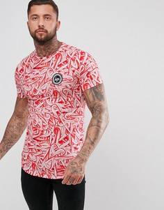 Футболка с принтом новогодних сладостей Hype - Розовый