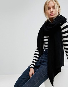 Oversize-шарф в рубчик Pieces - Черный