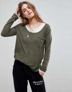 Футболка с карманом Abercrombie &amp; Fitch - Зеленый