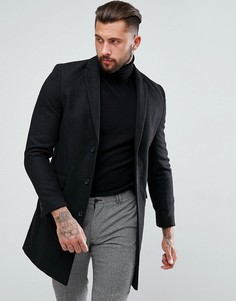 Черное однобортное пальто New Look - Черный