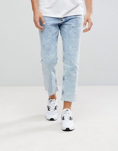 Синие мраморные джинсы свободного кроя New Look - Синий