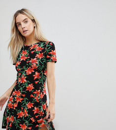 Чайное платье мини с цветочным принтом ASOS PETITE Ultimate - Мульти