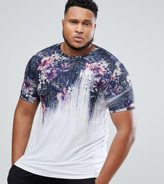Обтягивающая футболка с цветочным принтом River Island PLUS - Синий