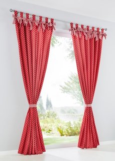 Штора Лило (1 шт.), петли (красный в горошек) Bonprix