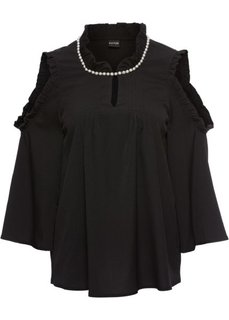 Блузка с бисером (черный) Bonprix