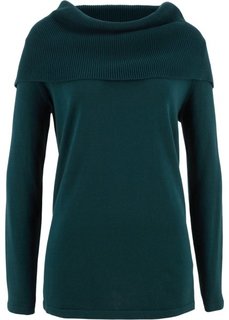 Пуловер с длинными рукавами (петролевый) Bonprix