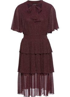Платье с воланом (бордовый/серебристый) Bonprix