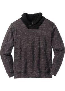 Свитшот Regular Fit (черный меланж) Bonprix