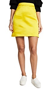 Adam Lippes Duchess Satin A-Line Miniskirt