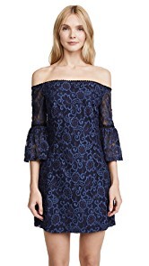 BB Dakota Off Shoulder Two-Tone Lace Dress
