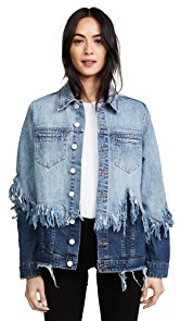 Blank Denim Double Shredded Denim Jacket