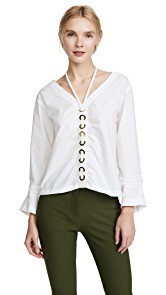 Derek Lam 10 Crosby Grommet and Lacing Detailed Top