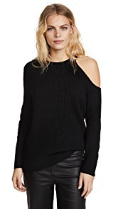 David Lerner Asymmetrical Cold Shoulder Sweater