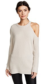 David Lerner Asymmetrical Cold Shoulder Sweater