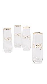 Gift Boutique Bubbly Champagne Glass Set of 4