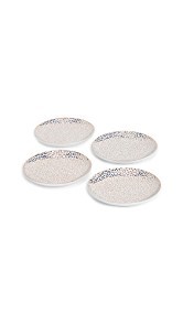 Gift Boutique Rose Dot Dessert Plate Set of 4