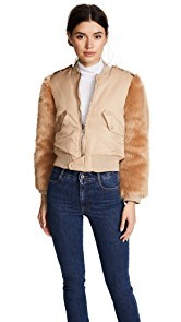 KENDALL + KYLIE Faux Fur Bomber Jacket