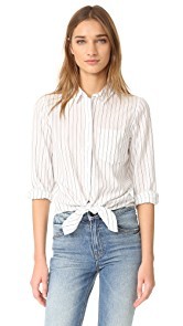 Madewell Long Sleeve Tie Front Shirt
