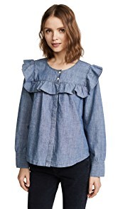 Madewell Yoke Ruffle Top