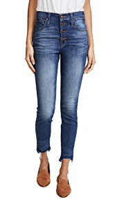 Madewell High Rise Skinny Jeans with Chewed Hem