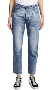 One Teaspoon Truckers Mid Rise Straight Leg Jeans