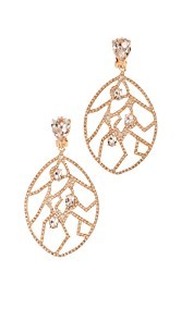 Oscar de la Renta Crystal Fern Wrap Clip On Earrings