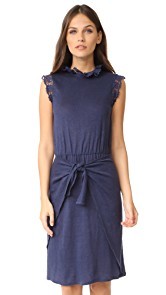 Rebecca Taylor Sleeveless Crochet Jersey Dress