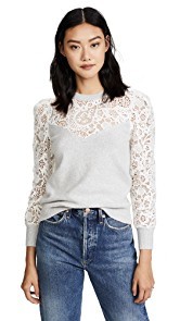 Rebecca Taylor Lace Mix Sweater