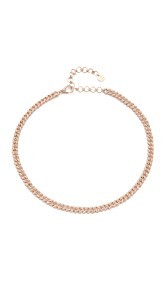Shay 18k Rose Gold Mini Pave Link Choker Necklace