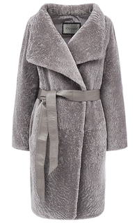 Шуба из овчины с поясом Virtuale Fur Collection