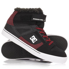 Кеды кроссовки зимние детские DC Shoes Spartan Hi Wnt Black/Dark Red