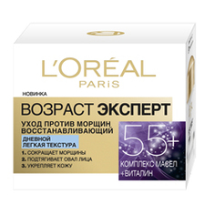L`OREAL Крем для лица дневной ВОЗРАСТ ЭКСПЕРТ 55+ Легкая текстура 50 мл LOreal Paris