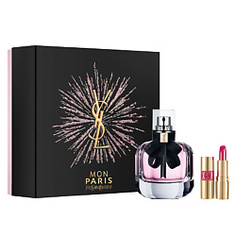 YSL Набор MON PARIS Парфюмерная вода, спрей 50 мл + миниатюра помады для губ Yves Saint Laurent