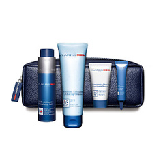CLARINS Набор в косметичке CLARINS MEN 50 мл + 125 мл + 10 мл + 30 мл