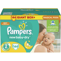 Подгузники Pampers New Baby-Dry, 3-6 кг, 2 размер, 144 шт., Pampers