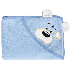 Полотенце с капюшоном Мишки Fun Dry, Twinklbaby, голубой с белыми ушками