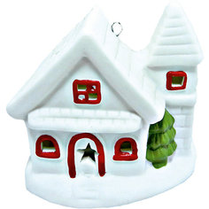 Новогоднее украшение, Домик светящийся, 7,2*6,8*4,9 см, 2 в ассортименте Mag2000